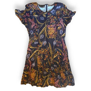 Monsoon London Babydoll Lilac Tulip Floral Dress Sz 8 90’s Babydoll